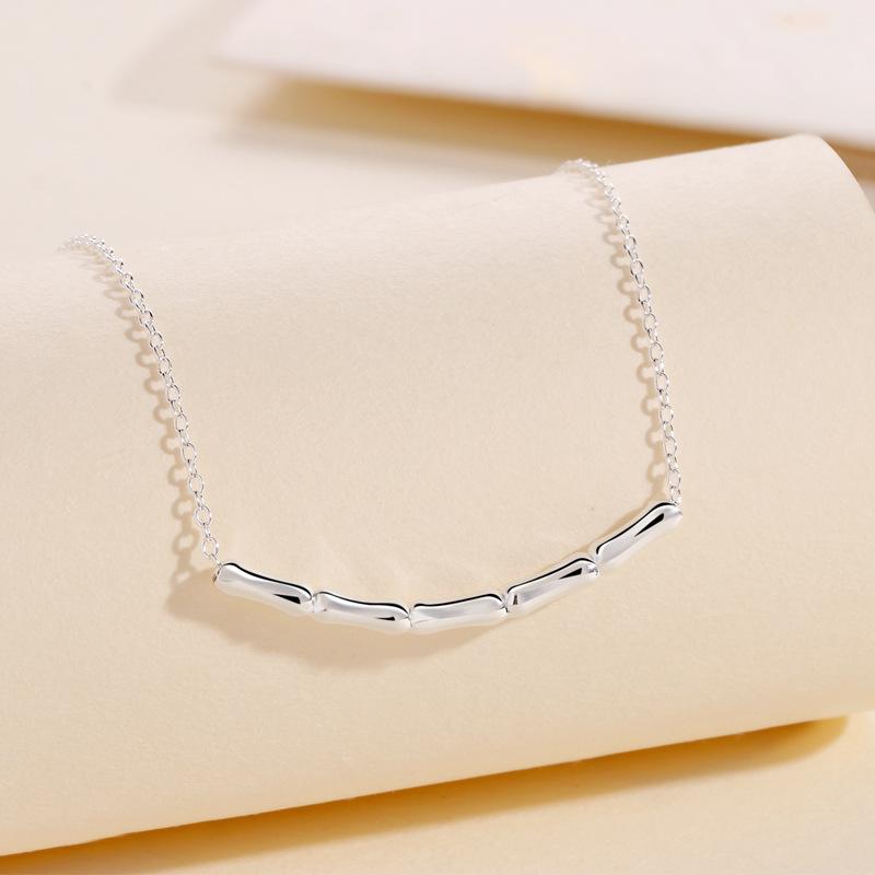 

Блестящие бамбуковые ожерелья для женщин, простые, универсальные, нишевые, изысканные, индивидуальные, модные, стильные, ювелирные изделия, подарок