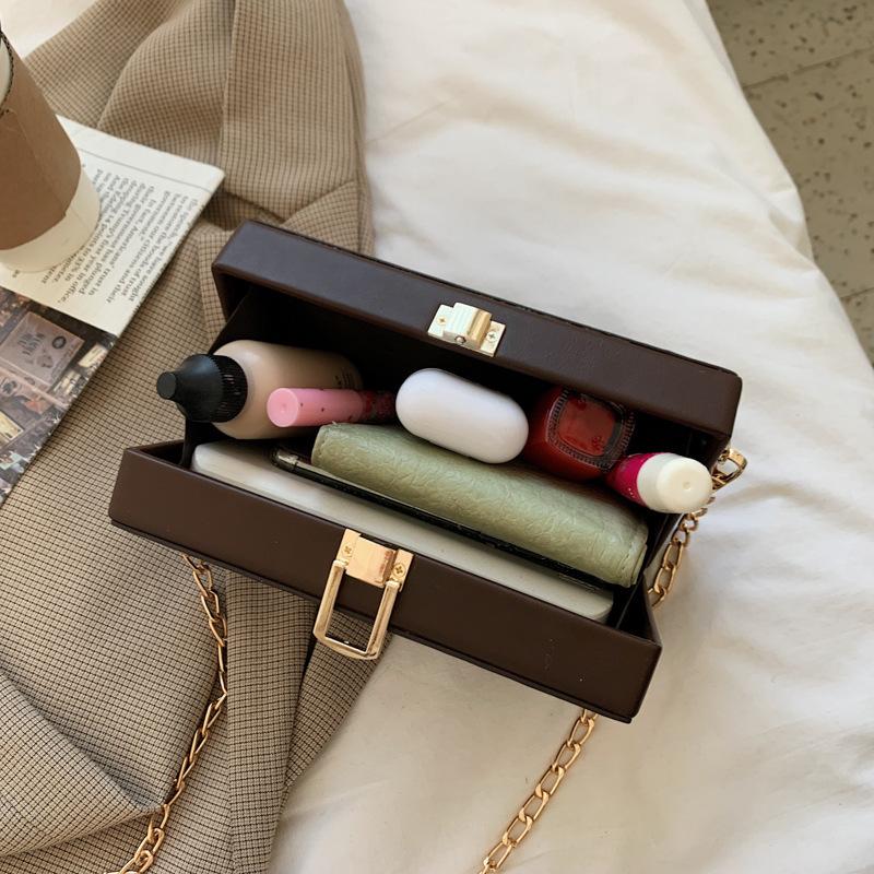Cute chocolate box bag fashion shoulder messenger bag chain small square bag 2025 new personality trend women's bag