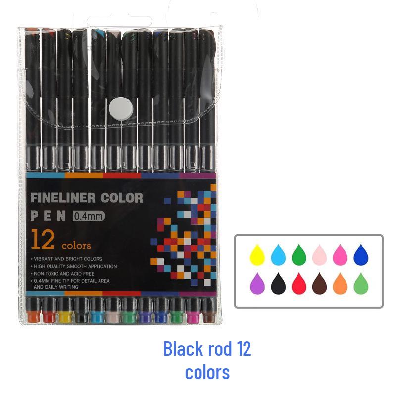 

Washable Art Paintbrushes, Watercolor & Extra-Fine Colored Outlining Pens, Student Drawing Journal Set. Colored Outlining Pen