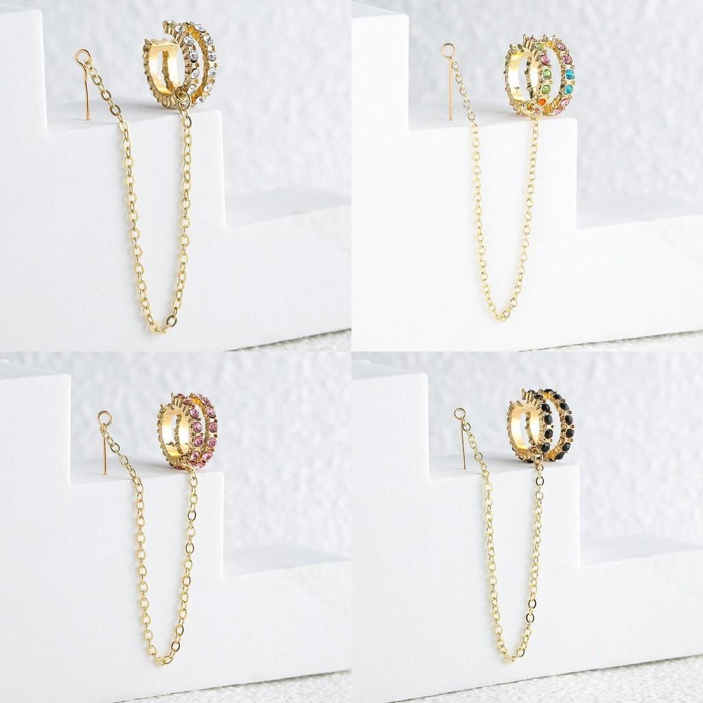 Creative Fashionable Chain Stud Earrings Simple Geometric Jewelry Ear