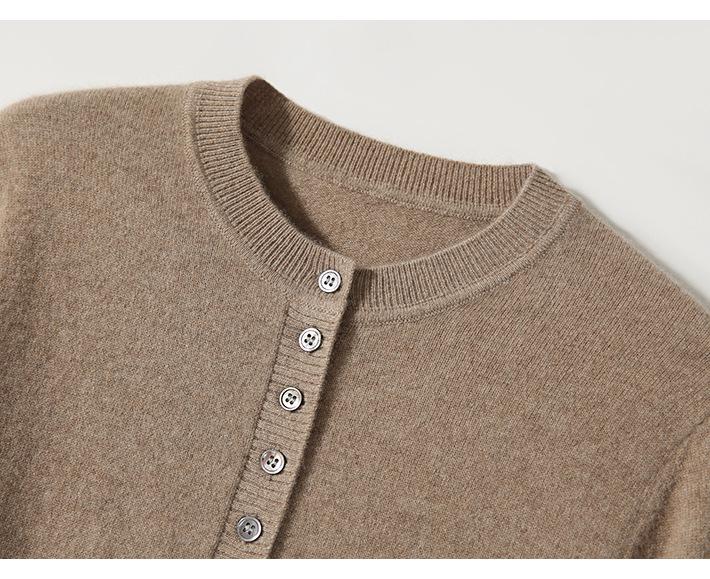 2024 Autumn Women's Round Neck Buttoned Knit Cardigan: European & American Style