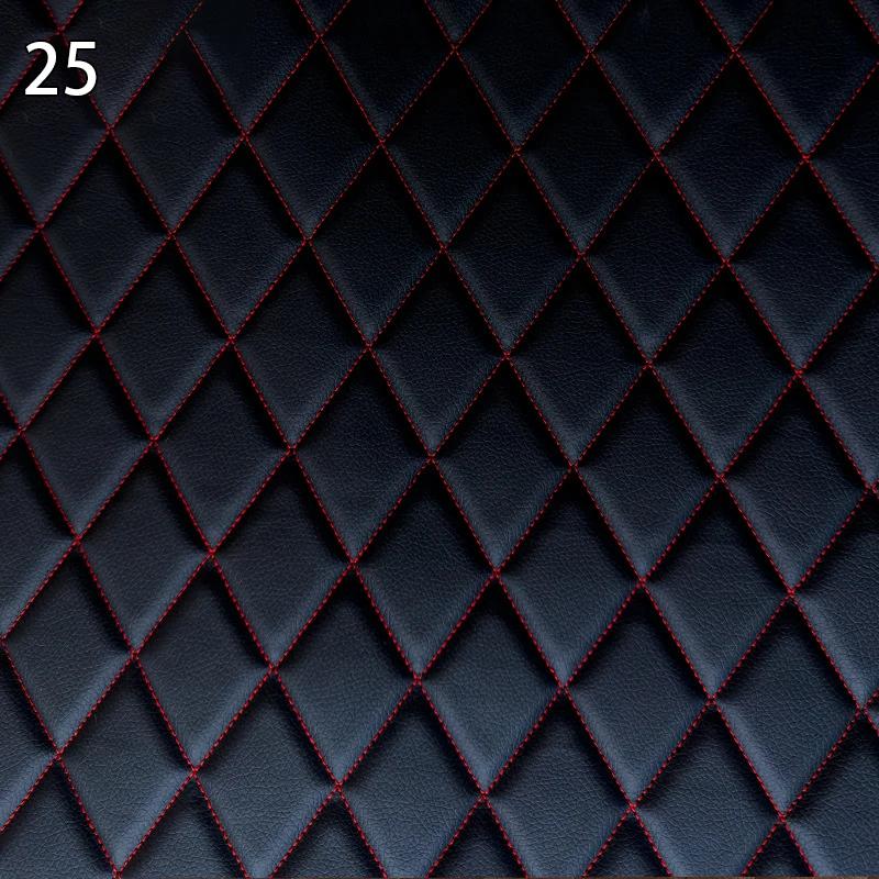 Thick Quilted Faux Leather Fabric Embroidery Upholstery Fabric Car Roof Bedside Leather Door Sponge Trim Decoration