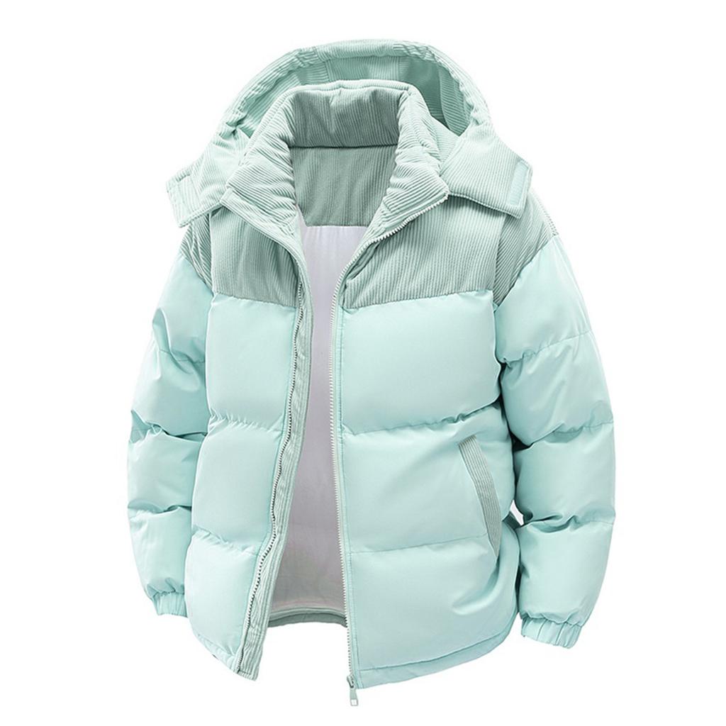 Men's Detachable Hooded Patchwork Plush And Thickened Warm Winter Cotton Jacket