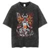 Classic Hot-blooded Anime Bleach Ichigo HOLLOW Graphic Print T-Shirt Men Women Vintage Washed Cotton Oversized Summer New Tee