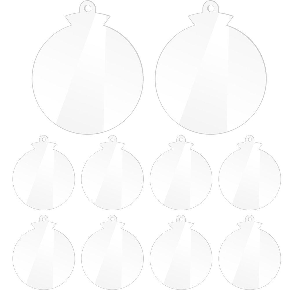 Transparent Acrylic Christmas Tree Baubles Hanging Ornaments Xmas DIY Crafts