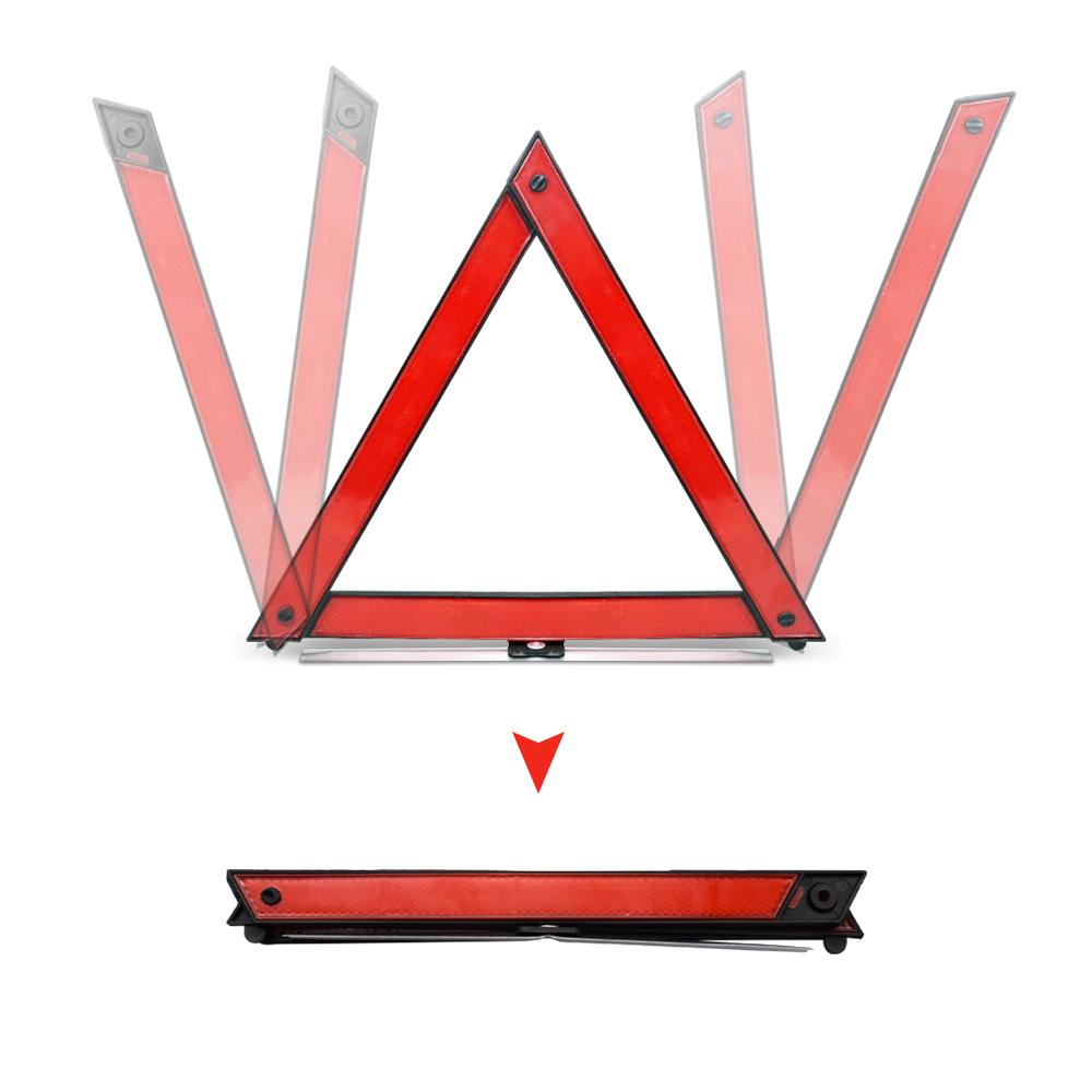 Coche Emergency Breakdown Warning Triangle Red Reflective Safety Hazard Tripod Folded Stop Sign Reflector Strip Car Accessories