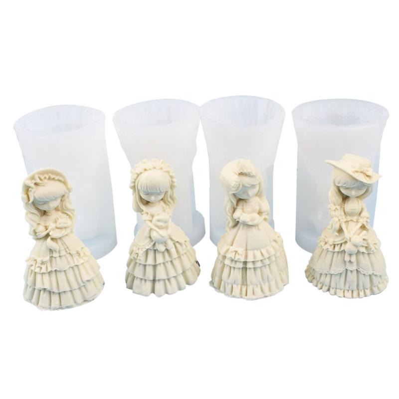 Candle Moulds Resin Candle Making Tools Clay Mould Crafts Moulds Princess Shaped Silicone Material for Hand-Making Lover