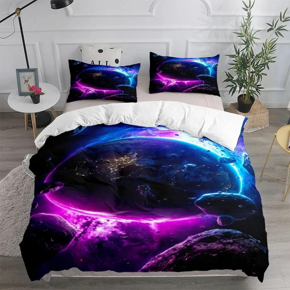 Abstract Space Nebula Duvet Cover Set UK Single Double Queen King US Twin Full King Size Bed Linen Set