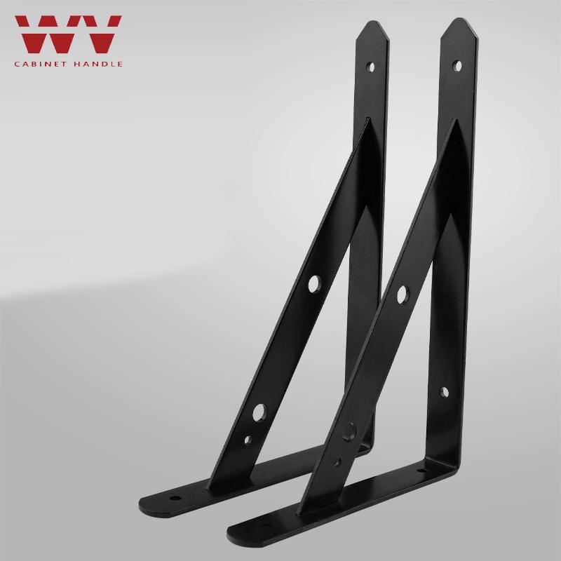2PCS Black/White Triangle Bracket, Wall Right-Angle Angle Iron, Straight Plate Bracket, Wall-Mounted Shelf, Fixed Support Frame