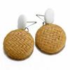Wood Earrings Jewelry Bamboo Dangle Geometric Rattan Circle Women 2024 Fashion
