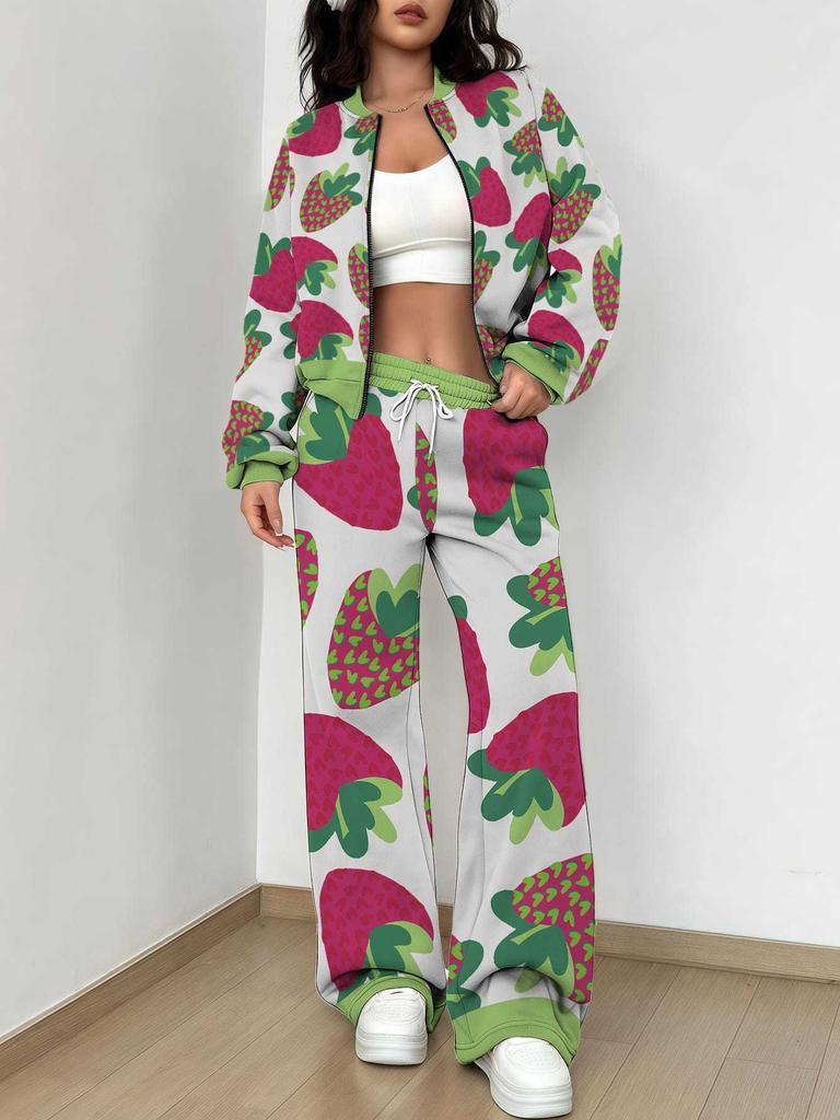 Grid New Autumn And Winter New European And American Women'S Clothing Striped Printing Suit Women