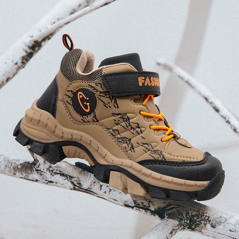 Children's Boots, Winter Plus Velvet Hiking Shoes, Comfortable Plush Lining, Warm, Comfortable, Suitable for Boys and Girls
