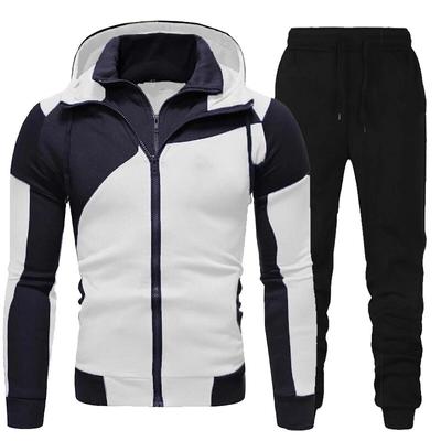 Casual Clothing Sportswear Spring Autumn Men Tracksuits Set Long Sleeve Hoodie Zipper Jogging Trouser Patchwork Fitness Run Suit
