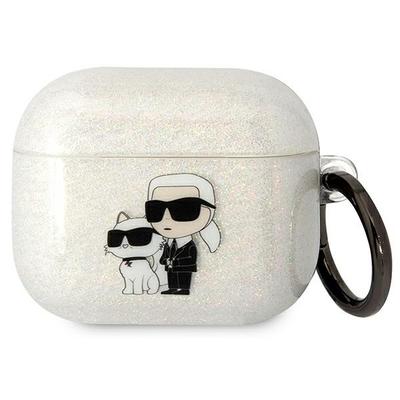 Karl Lagerfeld KLA3HNKCTGT Airpods 3cover Transparent Glitter Karl&Choupette