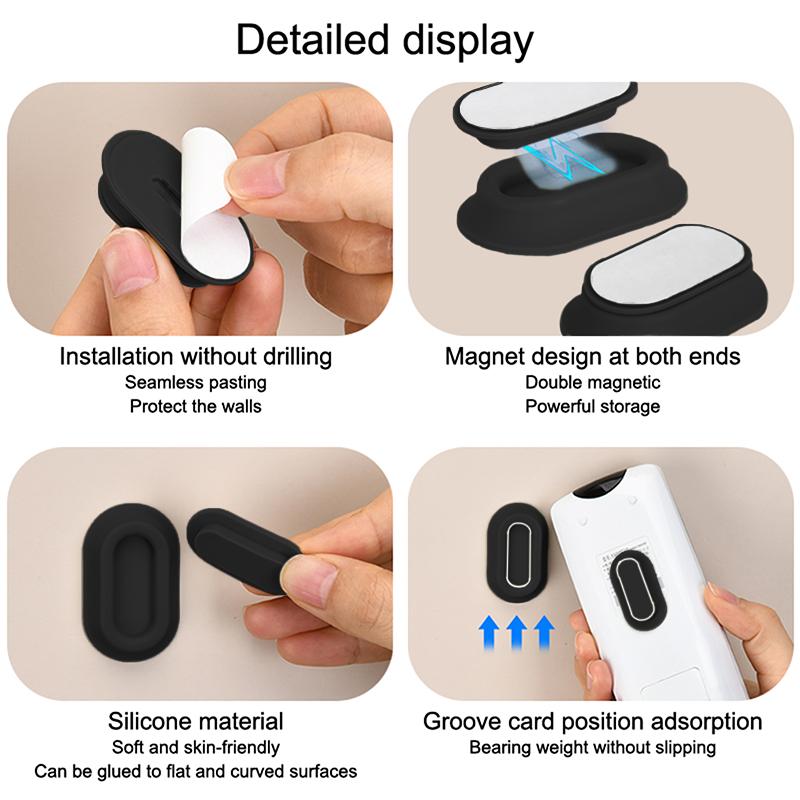 5Pcs Magnetic Remote Control Bracket, Self-Adhesive Wall Mounted Storage Bracket For Remote Controls, Household Goods Storage