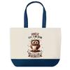 Tote Bag - PLANETEE - Aurélie - Motif Chouette - Bleu - Coton 40x45 Cm