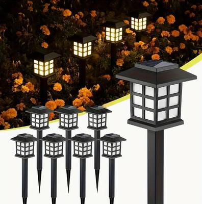 1000mah 8Pcs Solar LED Pathway Lights Outdoor Waterproof Walkway Garden Decor Street Lamp for Landscape Yard Patio Driveway