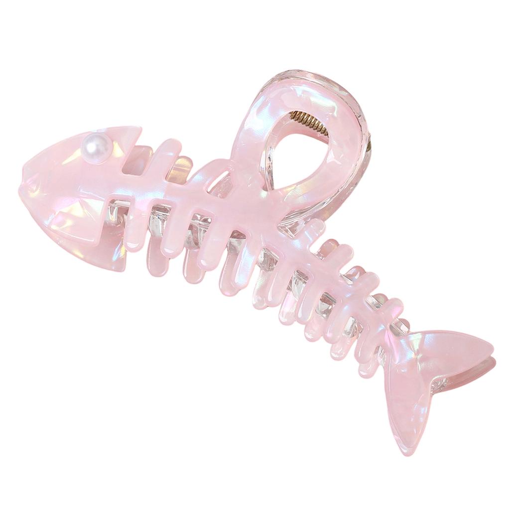 Pearlescent Girls Hair Claw Creative Fish Bone Shaped Shark Gripper For Women Trendy Hair Decor Accessories INS Style Hair Clips