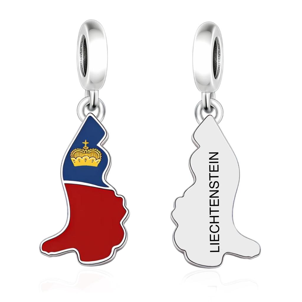 925 Silver Pan Charms Fit Original Bracelet Europe Greece Iceland France Italy Finland Flag Map Dangle Bead for Jewelry Making