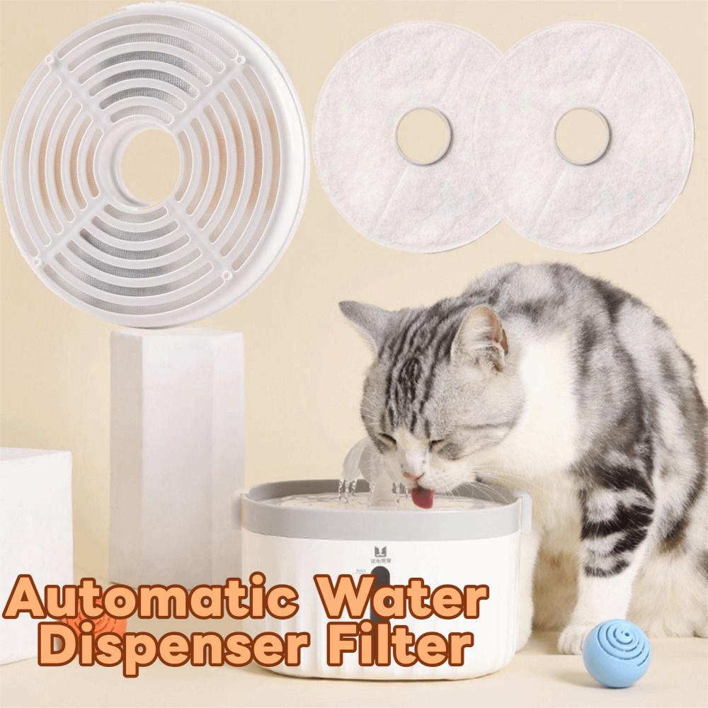 2Pcs Round Cat Water Fountain Filter Element  Dog Water Dispenser