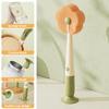 Cleaning Brush Soft Flower-shaped Sponge Head Long Handle Cup Brush Suction Base Bottles Water Cups Cleaning Scrubber
