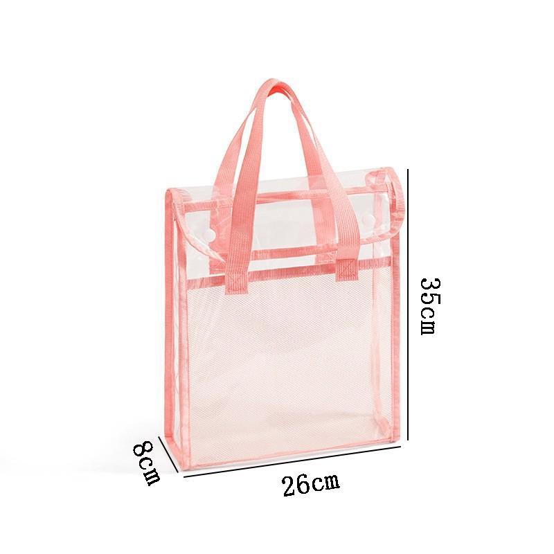 High-Capacity PVC Waterproof Tote Bag for Students and Exams