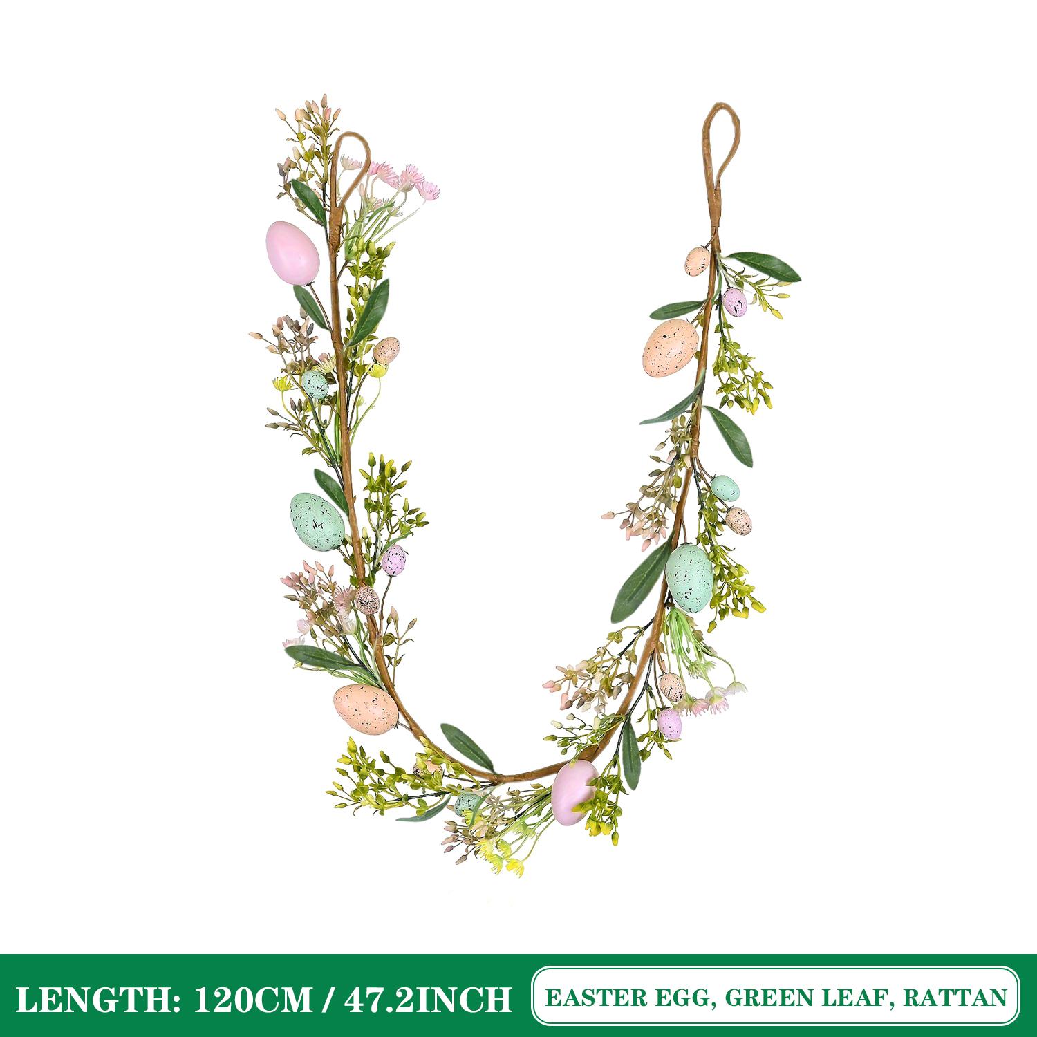 

2026 Пасхальная гирлянда из ротанговых яиц 120/180 см Весенний список подарков Вечеринка Симуляция Креативные декорации для Пасхального празднования 1pc