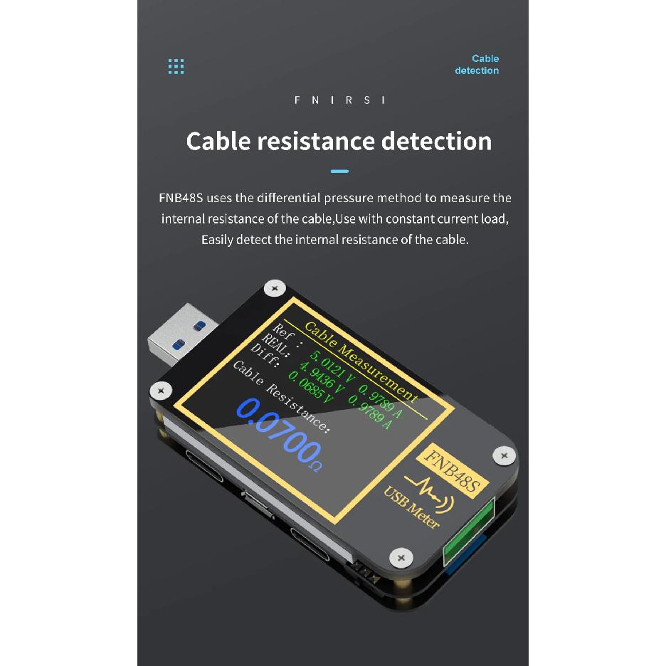 FNIRSI FNB48S Digital Voltmeter Ammeter Current Voltmeter USB Tester Voltage Indicator Professional Tools for Electricians