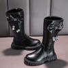 Fashion Foreign Style Girls Boots Long Princess Boots High Boots Autumn and Winter New Girls Soft-soled Leather Boots