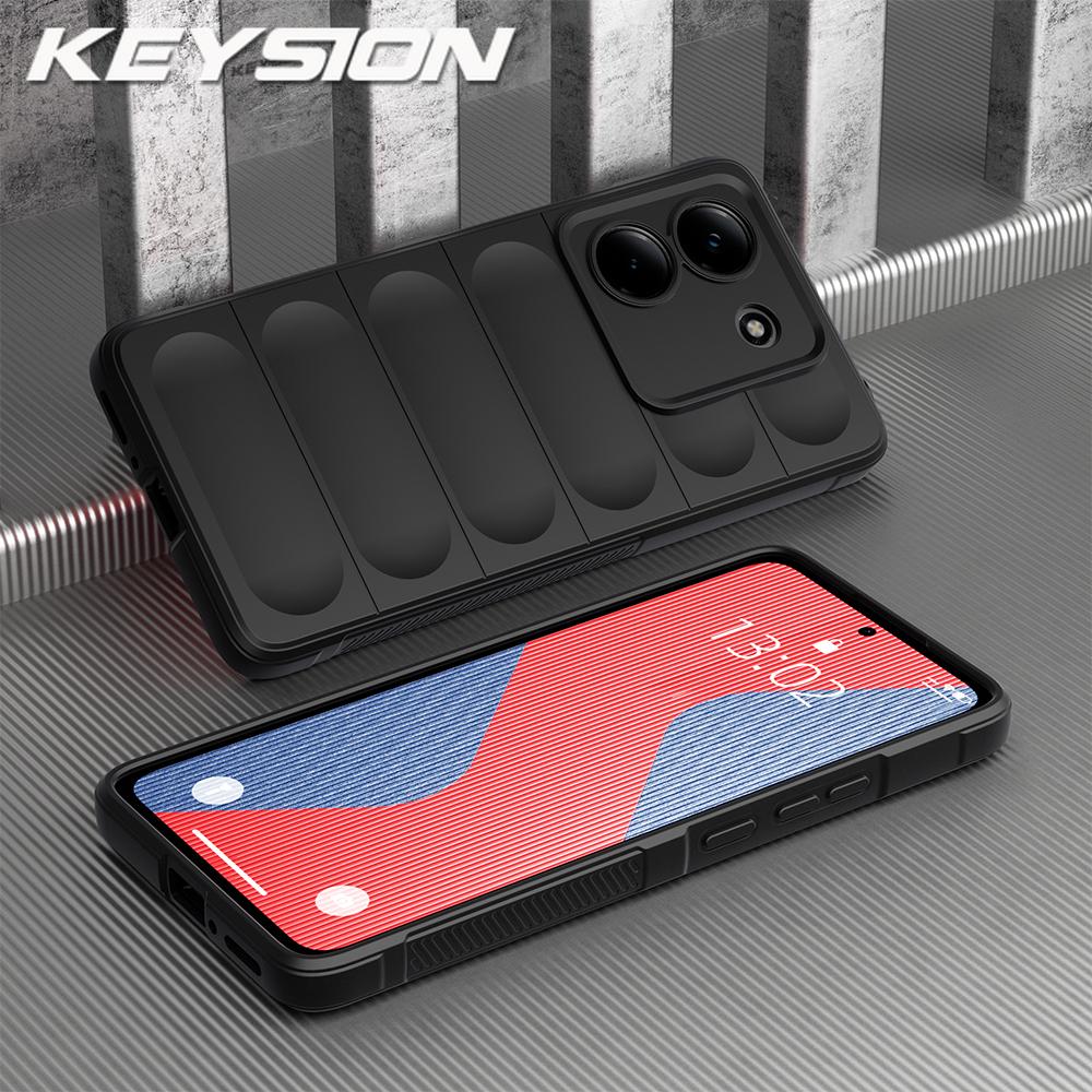 KEYSION Shockproof Matte Phone Case for Xiaomi POCO M7 Pro 5G Anti-skid Soft Silicone Phone Back Cover for Xiaomi POCO M7 Pro 5G
