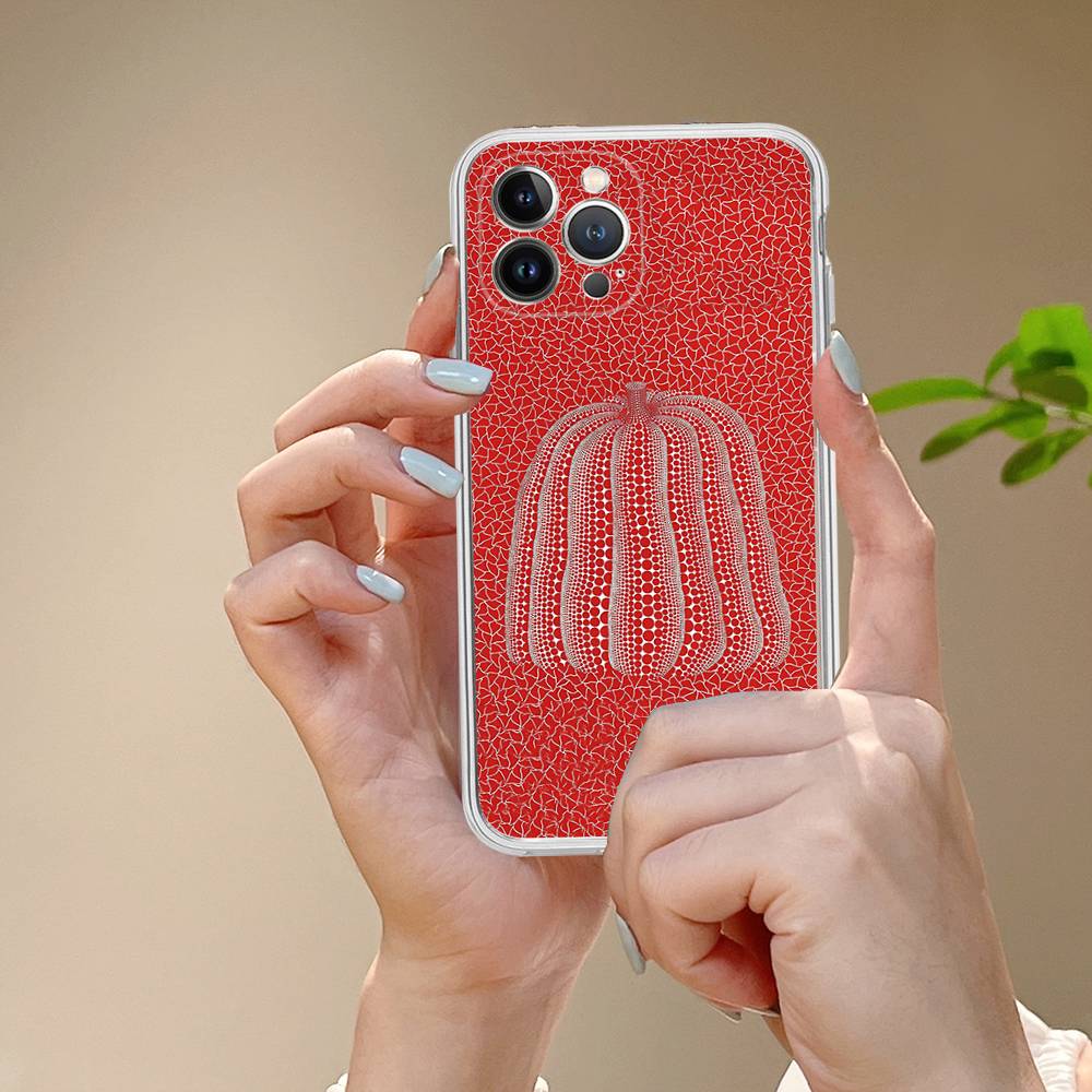 Yayoi Kusama Pumpkin Flower Art Phone Case For IPhone 17 16 15 Plus 14 13 Mini 12 11 Pro Max Soft Shell Cover