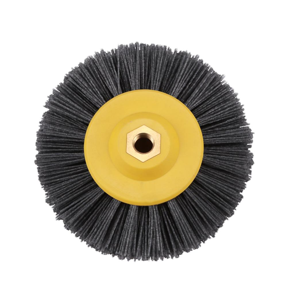 2026+1 Piece 150x40mm X M14 P60Nylon Abrasive Wire Polishing Brush Wheel for Wood Furniture Stone Antiquing Grinding