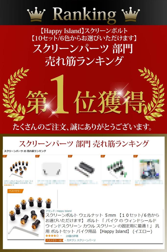 Happy Island Skrue med skjerm Muttere 5mm 6 farger (10-pakning, Tilgjengelig) (rød)