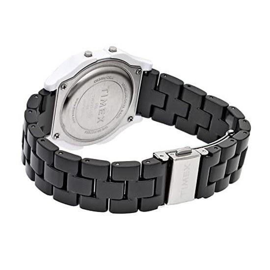 TIMEX Klassische Digitale Fliesenkollektion Weißes Zifferblatt Harz Quarz 36MM Amerika Uhr Unisex Schwarz
