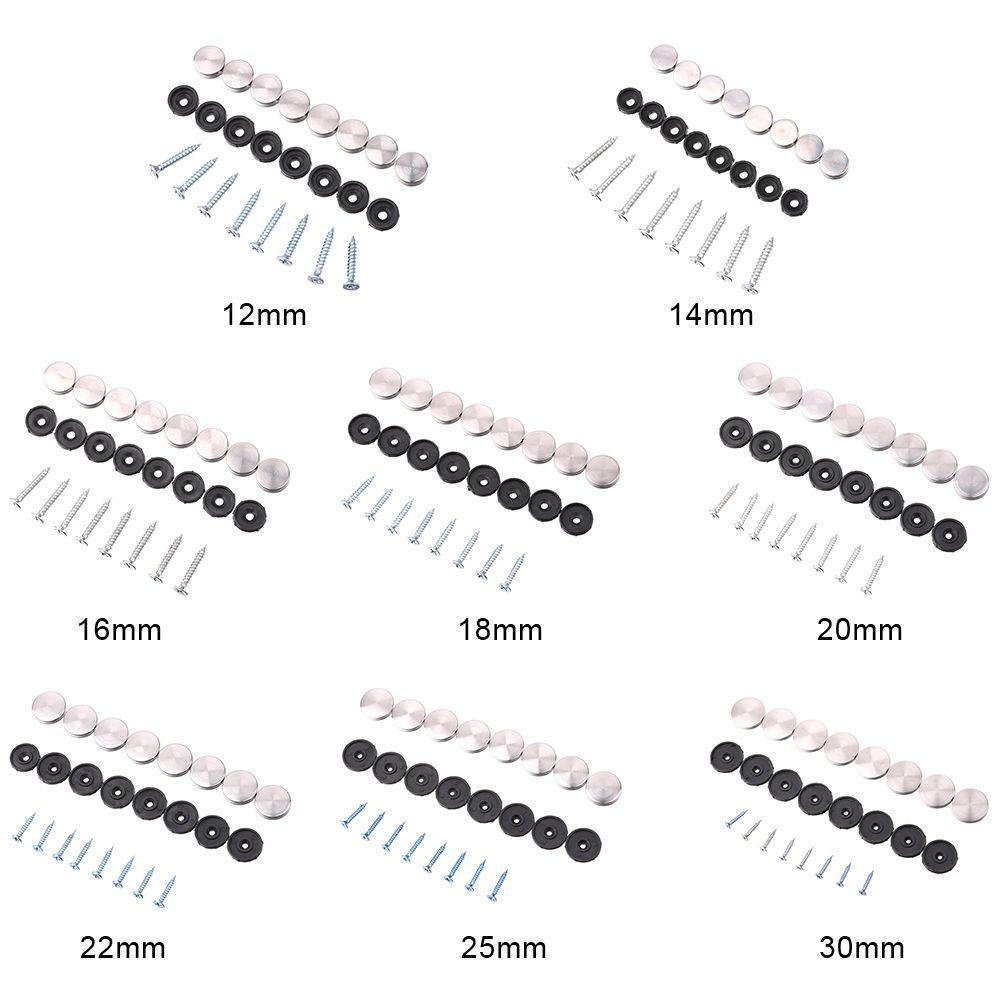 8 Sets Edelstahl Spiegelbefestigungsschraube Dekorationskappe Abdeckung Werbeschraube Nagel Schraube Dekorationskappe Möbelbeschläge
