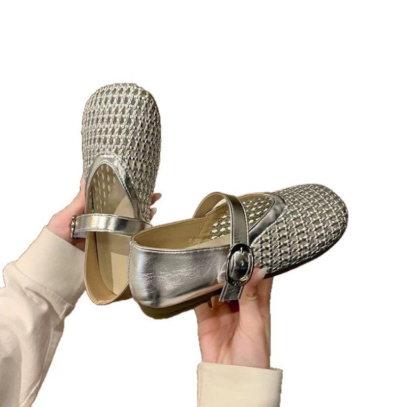 Single Shoes, Women's Shoes, New Style, Flat Sole, Soft Bottom, Breathable, Perforated, Sandals
