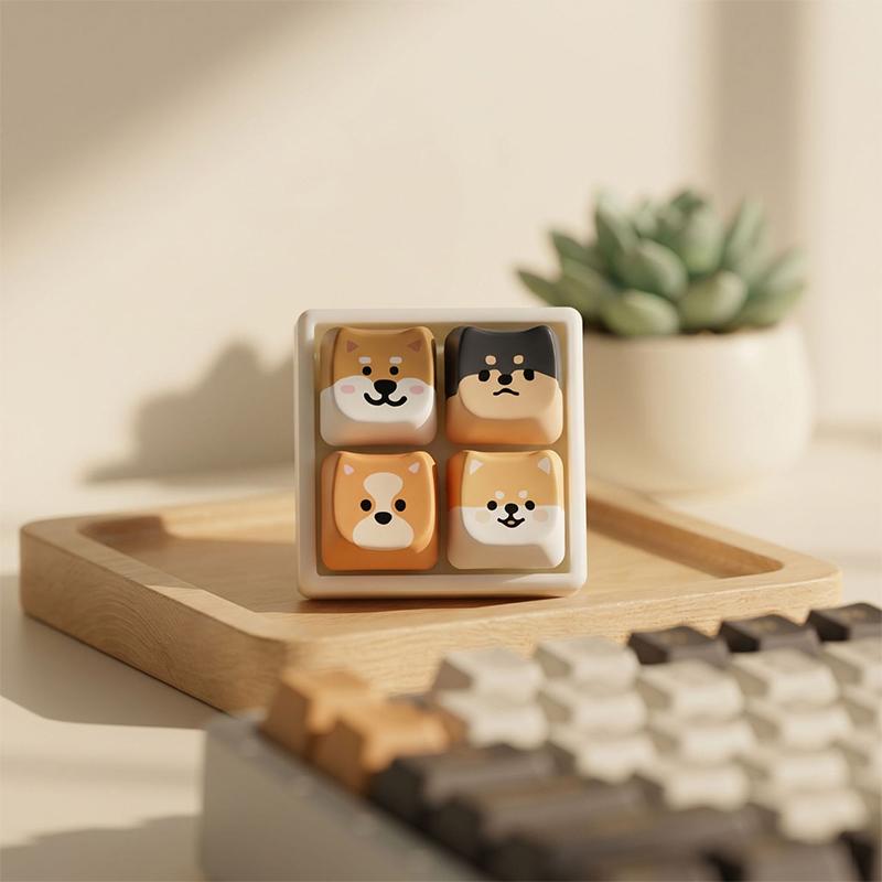 Schattige Dierlijke Keycap Sleutelhanger, Lichtgewicht Decoratie Voor Tassen En Sleutels, Niet-Afleidende Stressverlichter Voor Werk - Dierlijk Ontwerp
