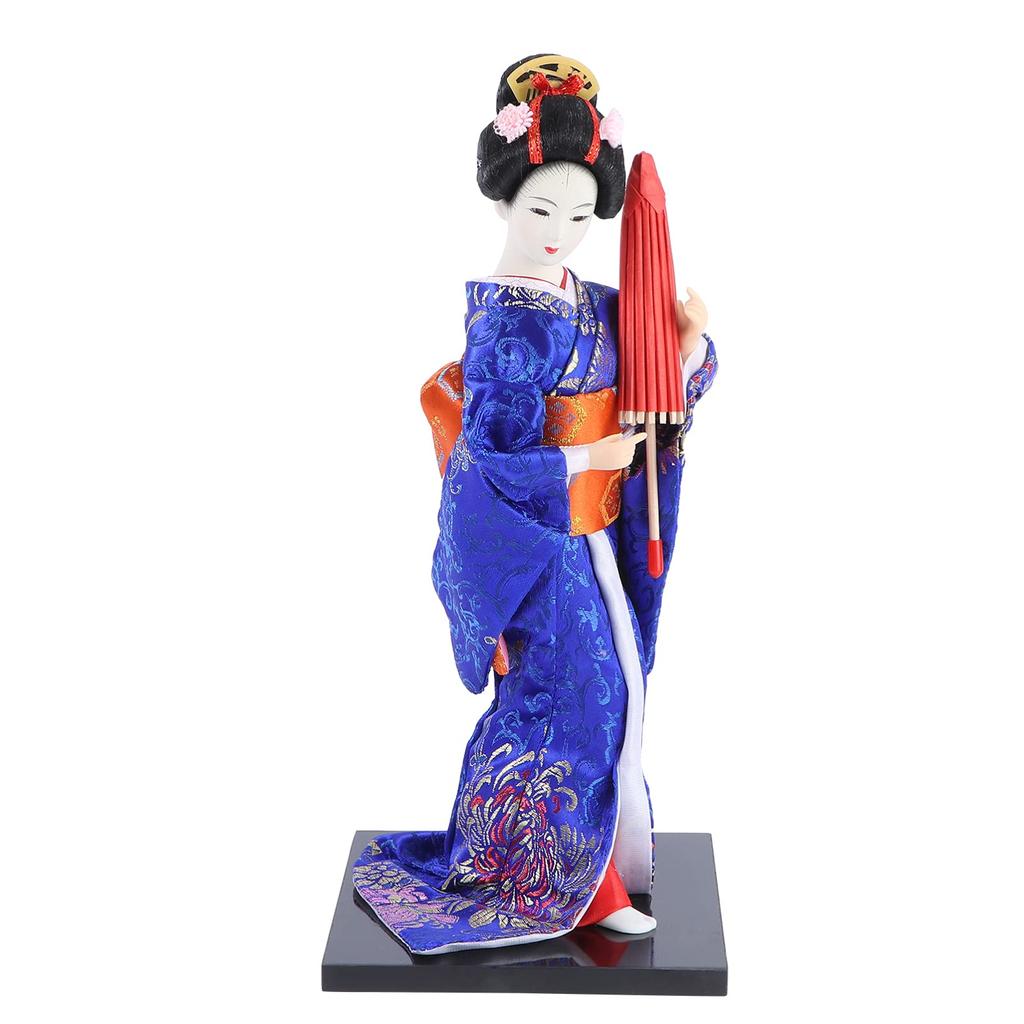 GANAZONO Japanese Doll, Dancing Maiko Geisha Doll, Japanese Souvenir, Present, Decoration, Room Decoration, 30cm (Gray)