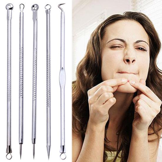 5Pcs/Set Comedoes Blemish Blackhead Acne Needles Extractors Pimple Removers
