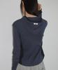 RONRON Punktmuster Dünner Hoodie Langarm Marine
