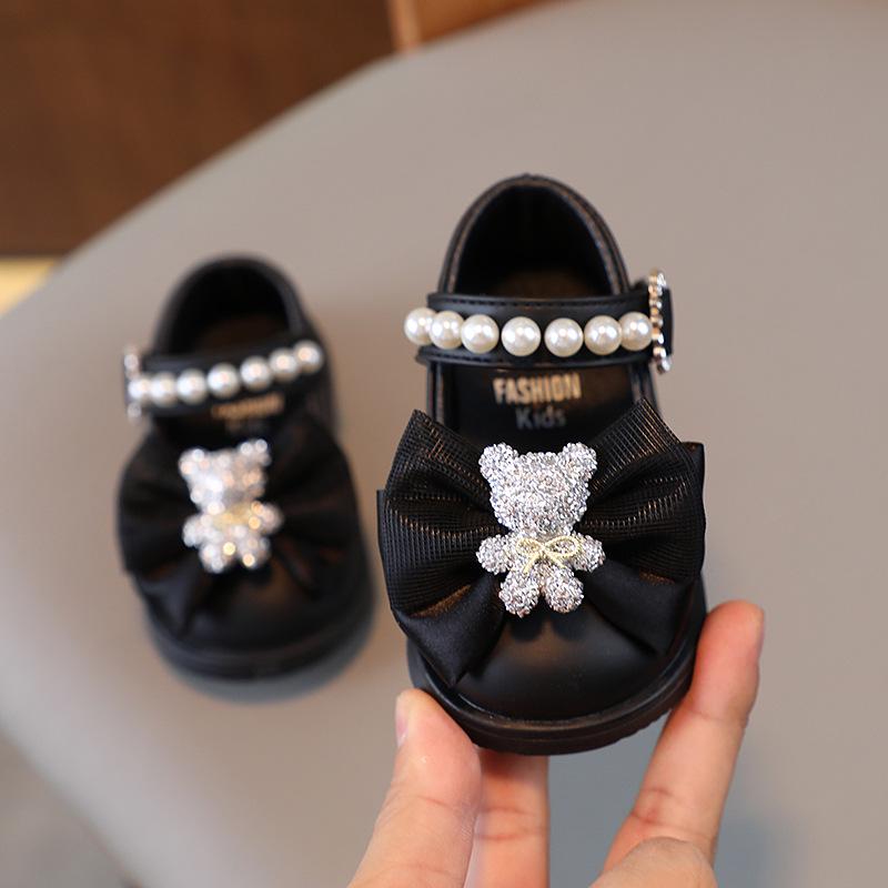 

Детские кожаные туфли-принцессы с квадратным носком на весну и осень, с мягкой подошвой, для первых шагов для девочек Size 20 (13.5cm)