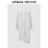 UR Women's 2025 Autumn Casual Slit Long Sleeve Cotton Dress
