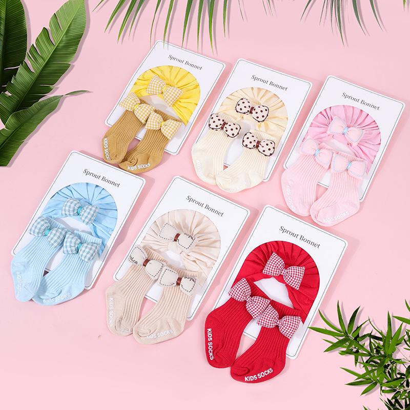Top Seller: Newborn Baby Hat & Socks Set with Cute Bow Accessories - Popular in Europe, America & Middle East