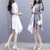 Women's Spring and Summer Irregular Dress Temperament, Waist Cinching and Slimming Dress