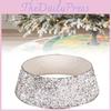 Elegant Silver White Sequin Christmas Tree Skirt Stunning Holiday Decoration Accessory