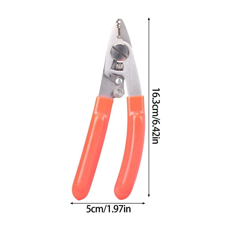 Professional 4 Port Fiber Cable Stripping Tool Adjustable Jaw Spring Mechanism Kevlars Shear Function