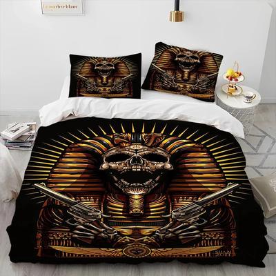Mitologia Egípcia Faraó Hieróglifos Conjunto de Roupa de Cama Capa de Edredom Conjunto de Cama Capa de Colcha Fronha Colcha Tamanho King Queen
