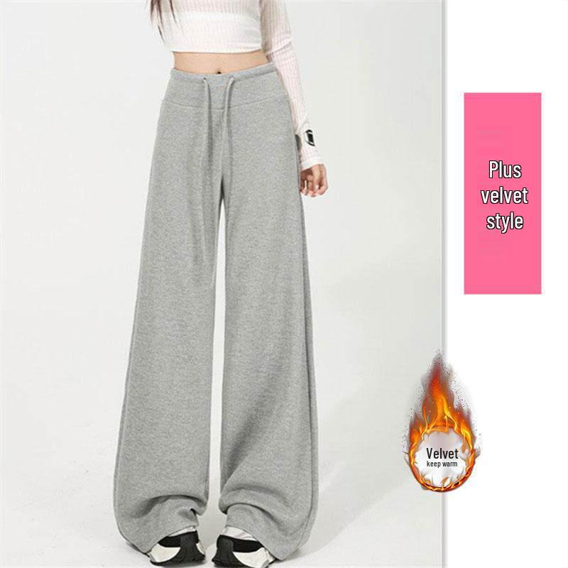 

ZIMAN Women s Fluffy Mask Pants: Autumn/Winter 2025 High-Waist Drape, Thickened, and Wide-Leg Design for a Slimming Look M (100-115 jin)