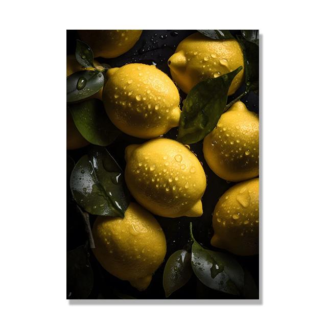 Tasty Fruit Kitchen Canvas Paintings Watermelon Banana Apple Lemon Poster Wall Art HD Picture For Interior Decor Frameless