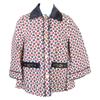 GUCCI [/Domestic regular] 609627 Horsebit print leather collar Jacket 36 White / Navy / RedUsed